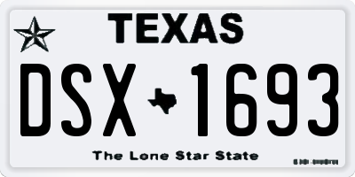 TX license plate DSX1693