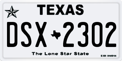 TX license plate DSX2302