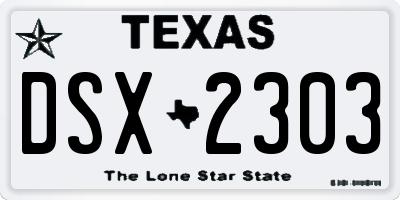 TX license plate DSX2303