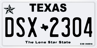 TX license plate DSX2304