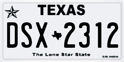 TX license plate DSX2312