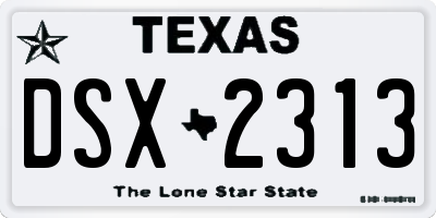 TX license plate DSX2313