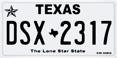 TX license plate DSX2317