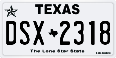TX license plate DSX2318
