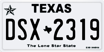 TX license plate DSX2319