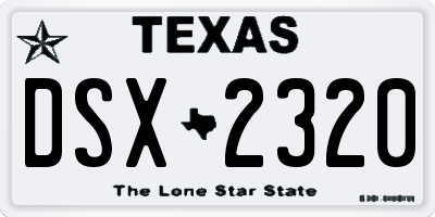 TX license plate DSX2320