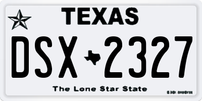 TX license plate DSX2327