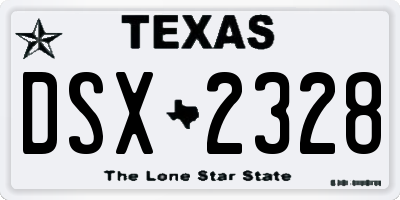 TX license plate DSX2328
