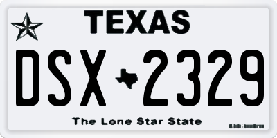 TX license plate DSX2329