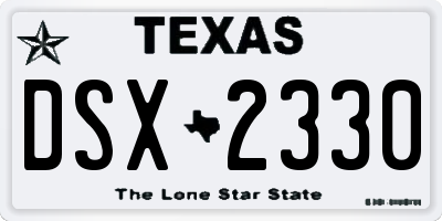 TX license plate DSX2330