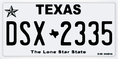 TX license plate DSX2335