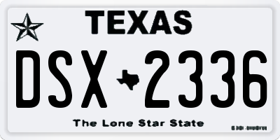 TX license plate DSX2336