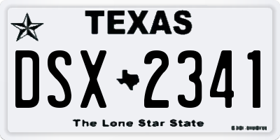 TX license plate DSX2341