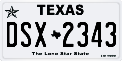 TX license plate DSX2343
