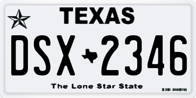 TX license plate DSX2346