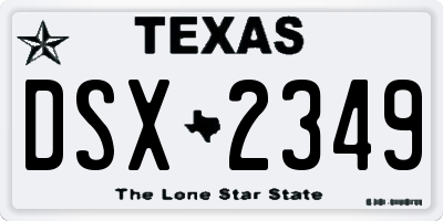 TX license plate DSX2349
