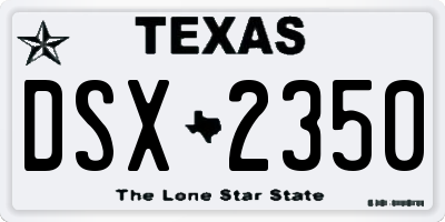 TX license plate DSX2350