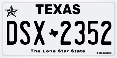 TX license plate DSX2352
