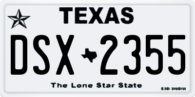 TX license plate DSX2355