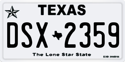 TX license plate DSX2359