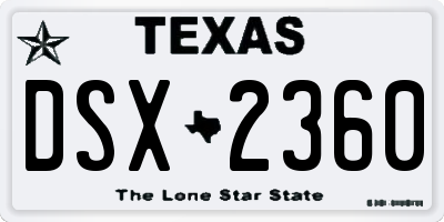 TX license plate DSX2360