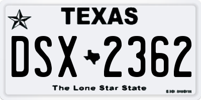 TX license plate DSX2362