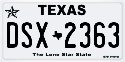 TX license plate DSX2363