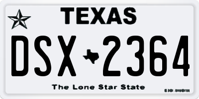 TX license plate DSX2364