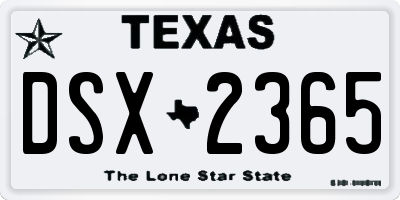 TX license plate DSX2365