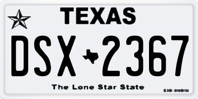 TX license plate DSX2367