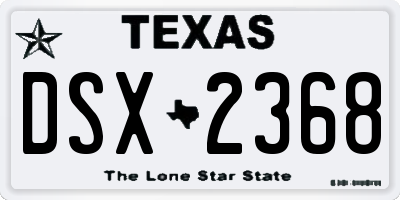 TX license plate DSX2368