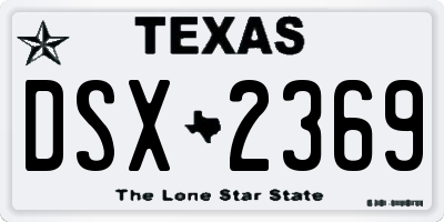 TX license plate DSX2369