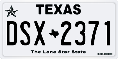 TX license plate DSX2371