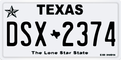 TX license plate DSX2374