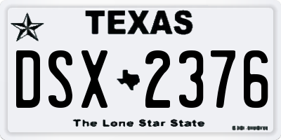 TX license plate DSX2376