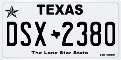 TX license plate DSX2380