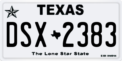 TX license plate DSX2383
