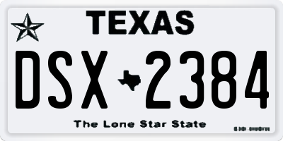 TX license plate DSX2384