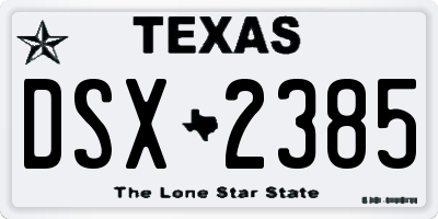 TX license plate DSX2385