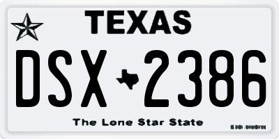 TX license plate DSX2386