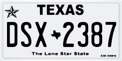 TX license plate DSX2387