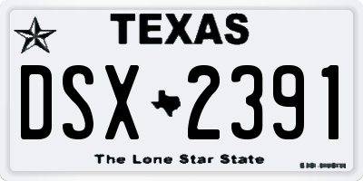 TX license plate DSX2391
