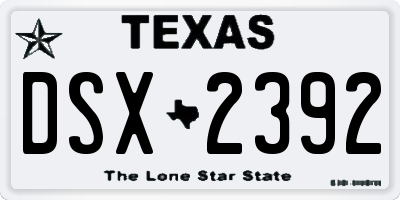 TX license plate DSX2392