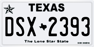 TX license plate DSX2393