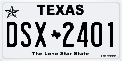 TX license plate DSX2401