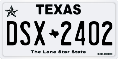 TX license plate DSX2402