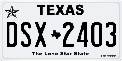 TX license plate DSX2403