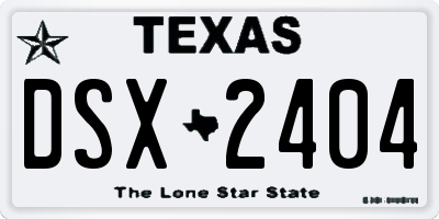 TX license plate DSX2404
