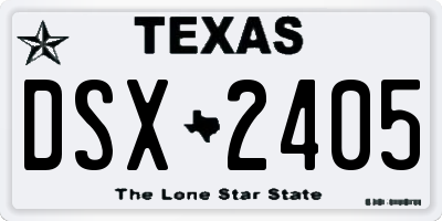 TX license plate DSX2405
