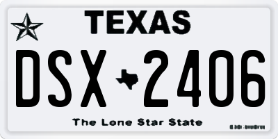 TX license plate DSX2406